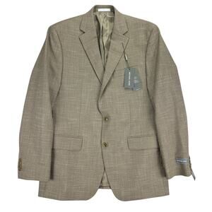 Michael Kors Mens Kent Classic Fit Stretch Sport Coat Tan Beige 40R